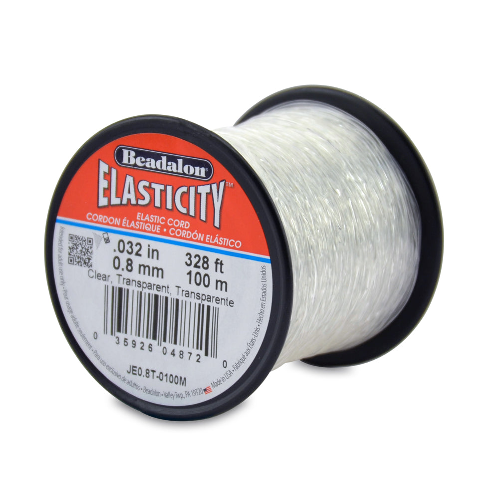 0,8 mm - .032 po - Fil élastique extensible · Transparent