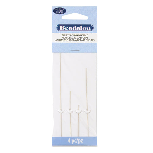 Assorted - Big Eye Stainless Steel · Fine Beading Needle · 4pcs