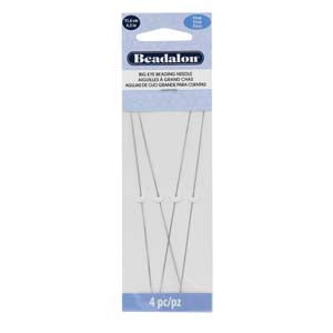 4.5in - 11.6cm - Big Eye Stainless Steel · Fine Beading Needle · 4pcs