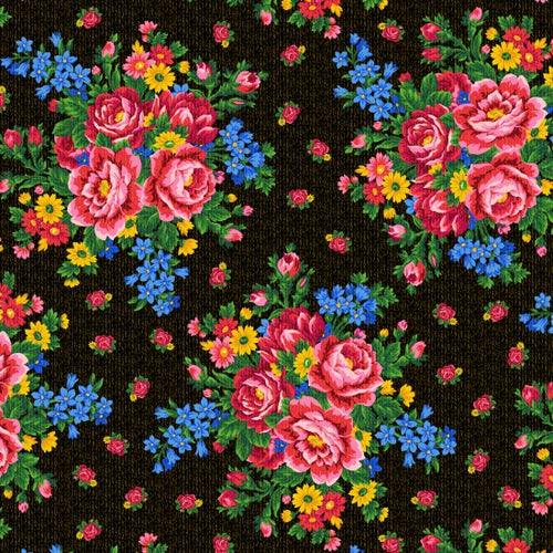 Kokum Scarf metallic M679 - Black 100% Cotton Designer