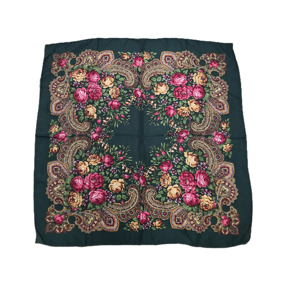 Kukum scarf - Floral motif · 30 x 30 inches