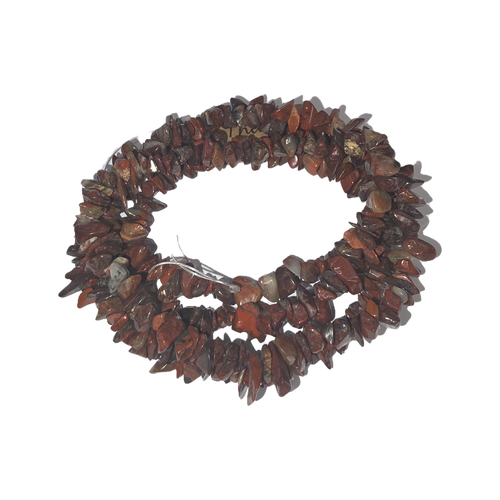 Chips - Semi Precious on strand - Poppy Jasper