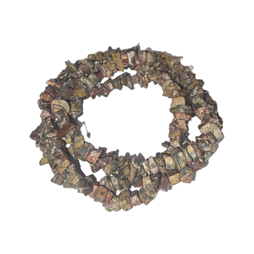 Chips - Semi Precious on strand - Leopardskin Jasper
