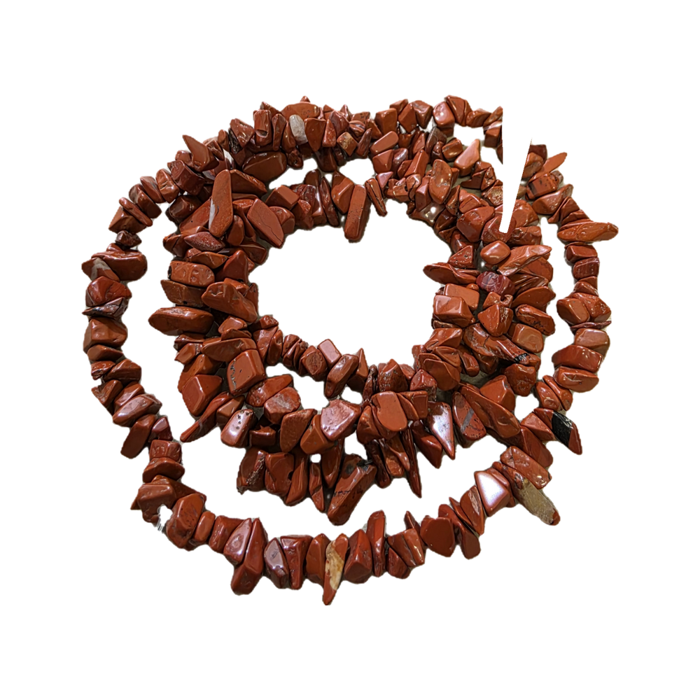 Chips - Semi Precious on strand - Red Jasper