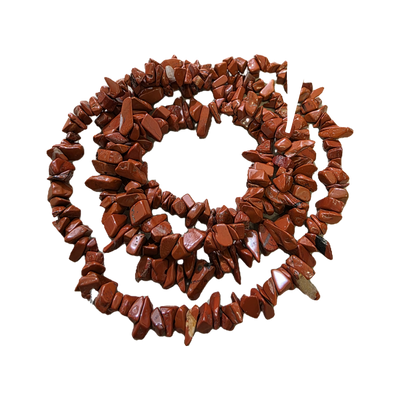 Chips - Semi Precious on strand - Red Jasper