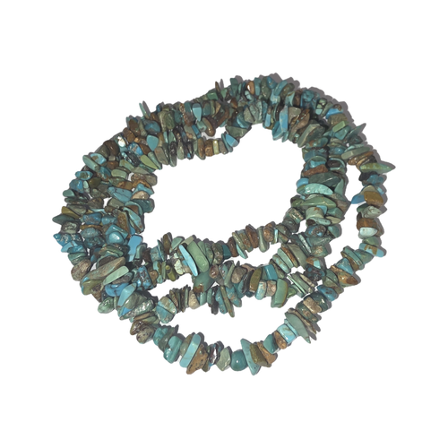 Chips - Semi Precious on strand - Chinese Turquoise