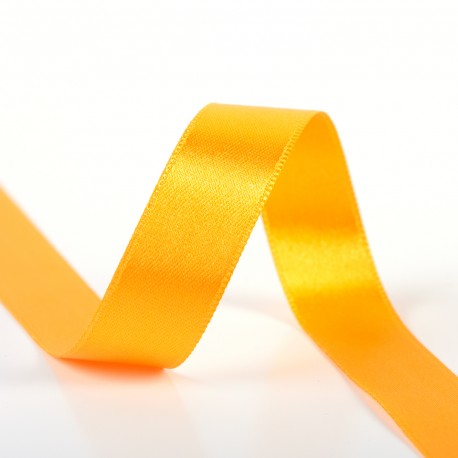 Double-sided satin ribbon - 52 Golden yellow