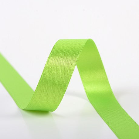 Double-sided satin ribbon - 116 Bright lime green