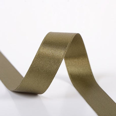 Double-sided satin ribbon - 153 Deep khaki