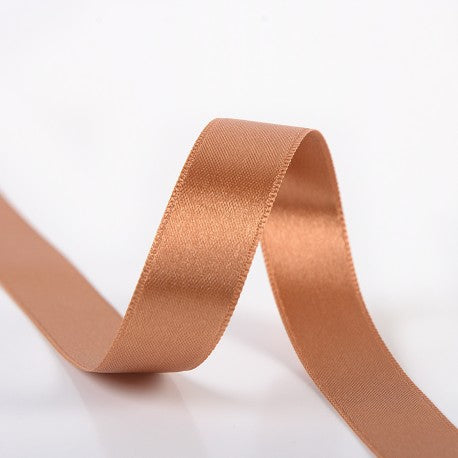 Double-sided satin ribbon - 43 Dark beige