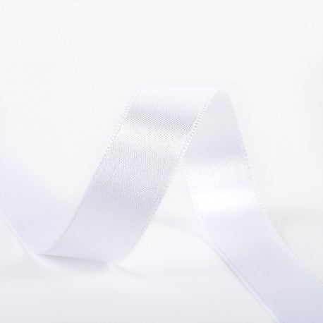 Double Sided Satin Ribbon - 1 White