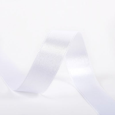Double Sided Satin Ribbon - 1 White