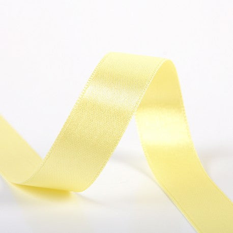 Double-sided satin ribbon - 79 Straw yellow