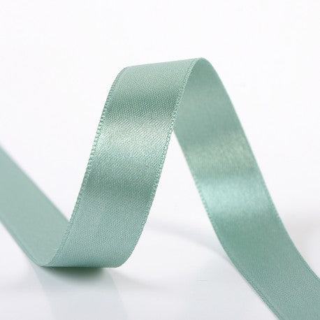 Double-sided satin ribbon - 63 Celadon green
