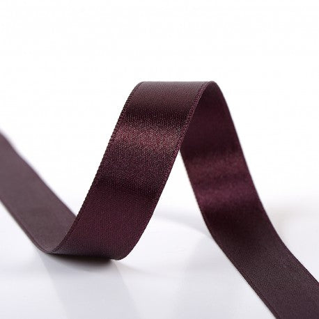 Double-sided satin ribbon - 198 Dark plum