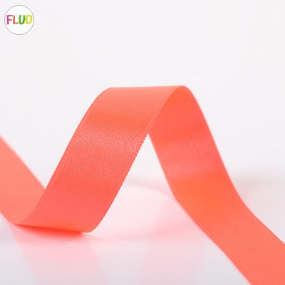 Double-sided satin ribbon - 205 Neon Coral