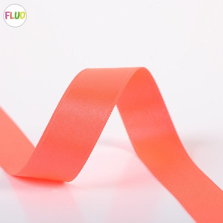 Double-sided satin ribbon - 205 Neon Coral