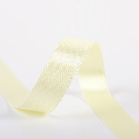 Double-sided satin ribbon - 179 Pastel yellow