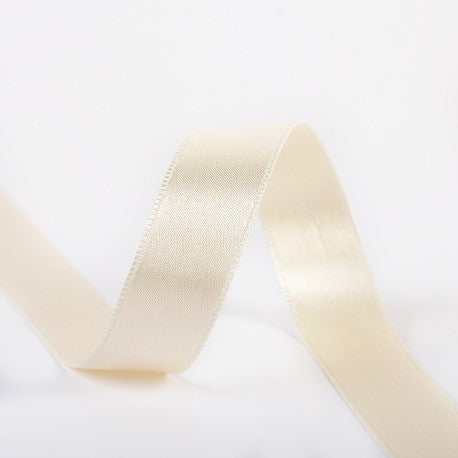 Double-sided satin ribbon - 51 Ecru