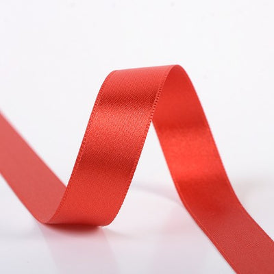 Double Sided Satin Ribbon - 8 Red