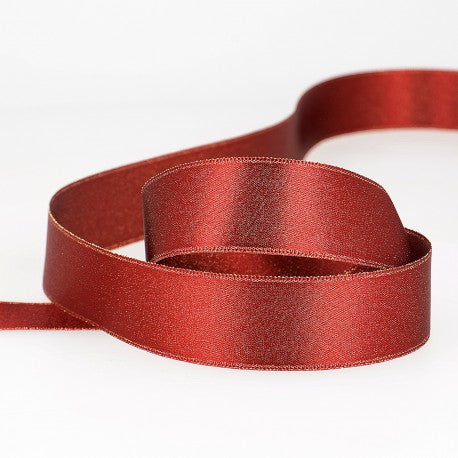 Gold Sparkling satin ribbon - Burgundy