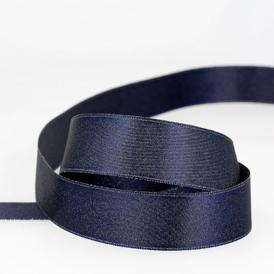 Gold Sparkling satin ribbon - Navy Blue