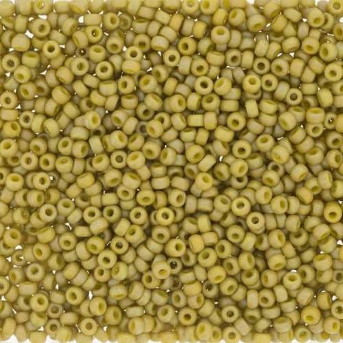 Miyuki Seed Beads 11/0 - SB4693 Opaque Frosted Glazed Rainbow Yellow Mustard Matte AB