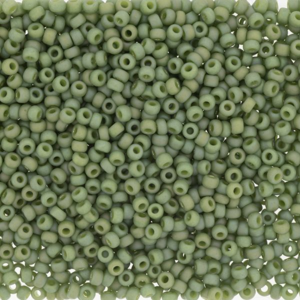 Miyuki Seed Beads 11/0 - SB4698 Opaque Frosted Glazed Rainbow Green Shamrock Matte AB