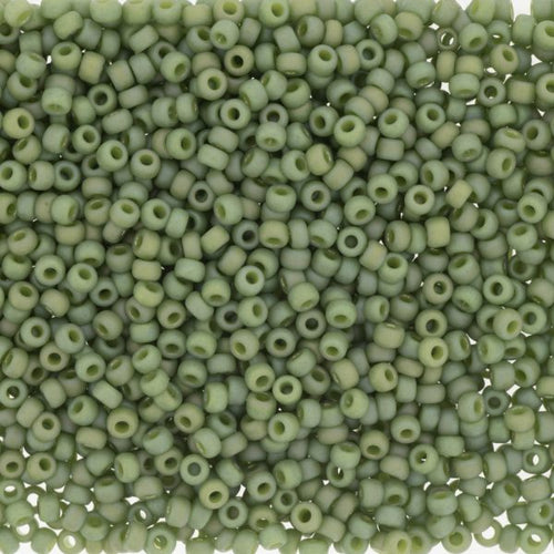 11/0 - SB4698 - Vert pistache émaillée mat AB Opaque · Miyuki Rocaille
