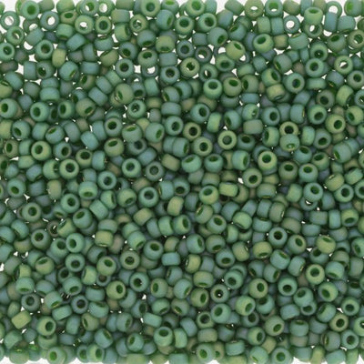 Miyuki Seed Beads 11/0 - SB4699 Opaque Frosted Glazed Rainbow Green Pine Matte AB