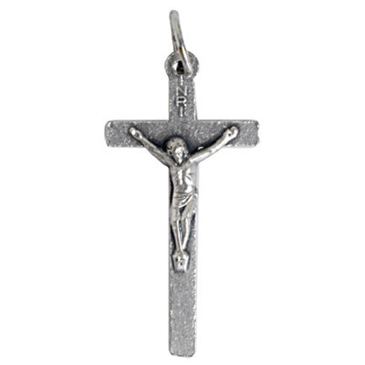 15x31mm - Nickel Religious Cross with Ring