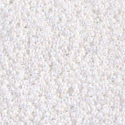 Miyuki Seed Beads 15/0 - SB0471 Opaque White Pearl AB