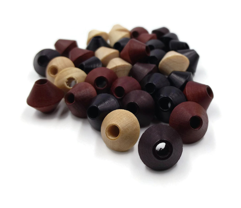 10x10  - Wooden Spinning Top Shape Beads