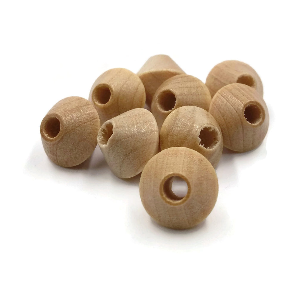10x10  - Wooden Spinning Top Shape Beads