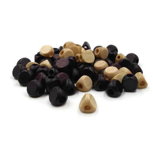 7 mm - Petite perles triangulaires en bois
