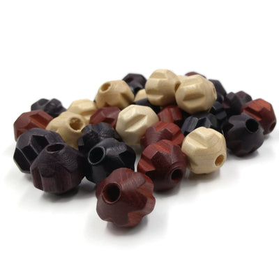 12 mm - Wooden beads carved and round