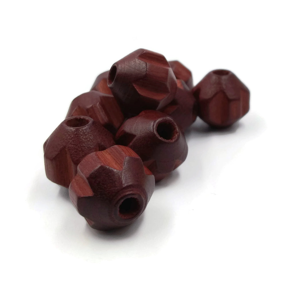 12 mm - Wooden beads carved and round