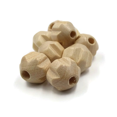 12 mm - Wooden beads carved and round