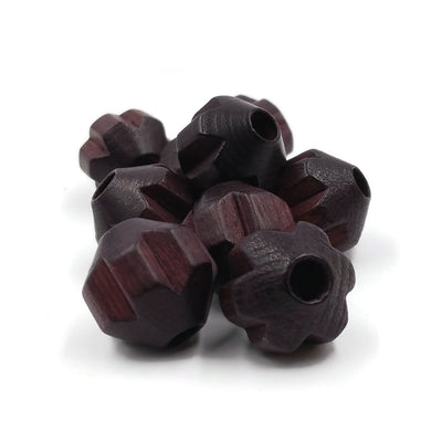 12 mm - Wooden beads carved and round