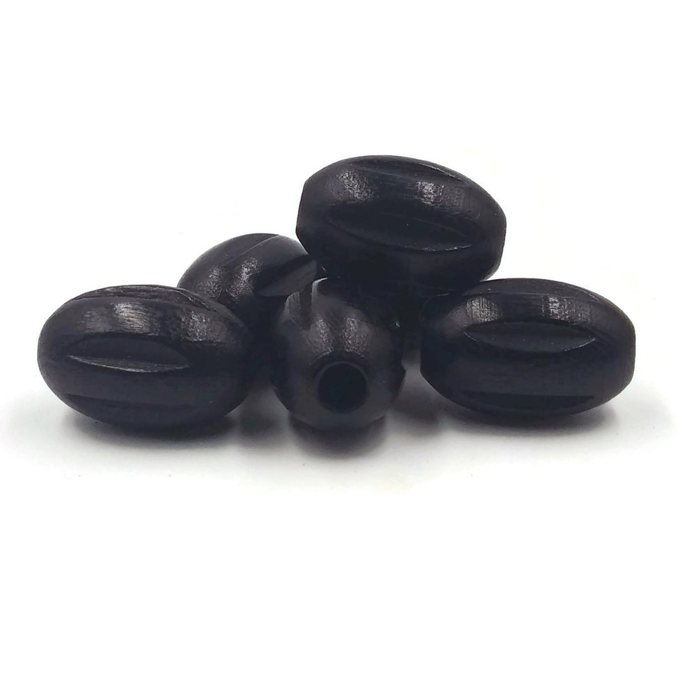 10x15 mm - Wooden beads carved and oval