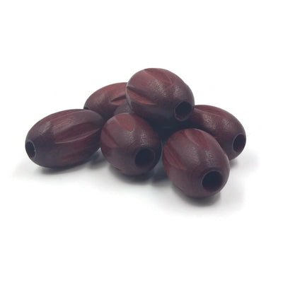 10x15 mm - Wooden beads carved and oval