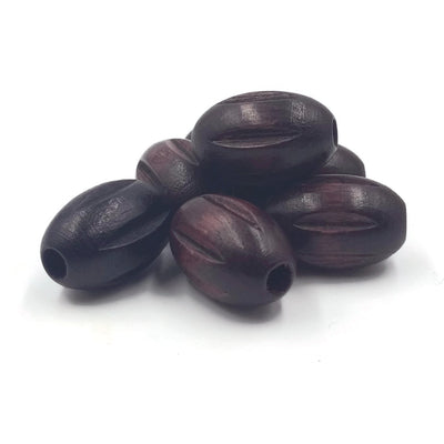 10x15 mm - Wooden beads carved and oval