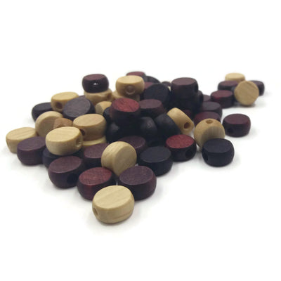8x4 mm - Wooden beads flat and round