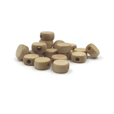8x4 mm - Wooden beads flat and round