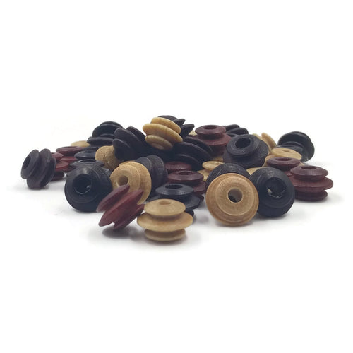 9x6 mm - Perles spirales rondes en bois