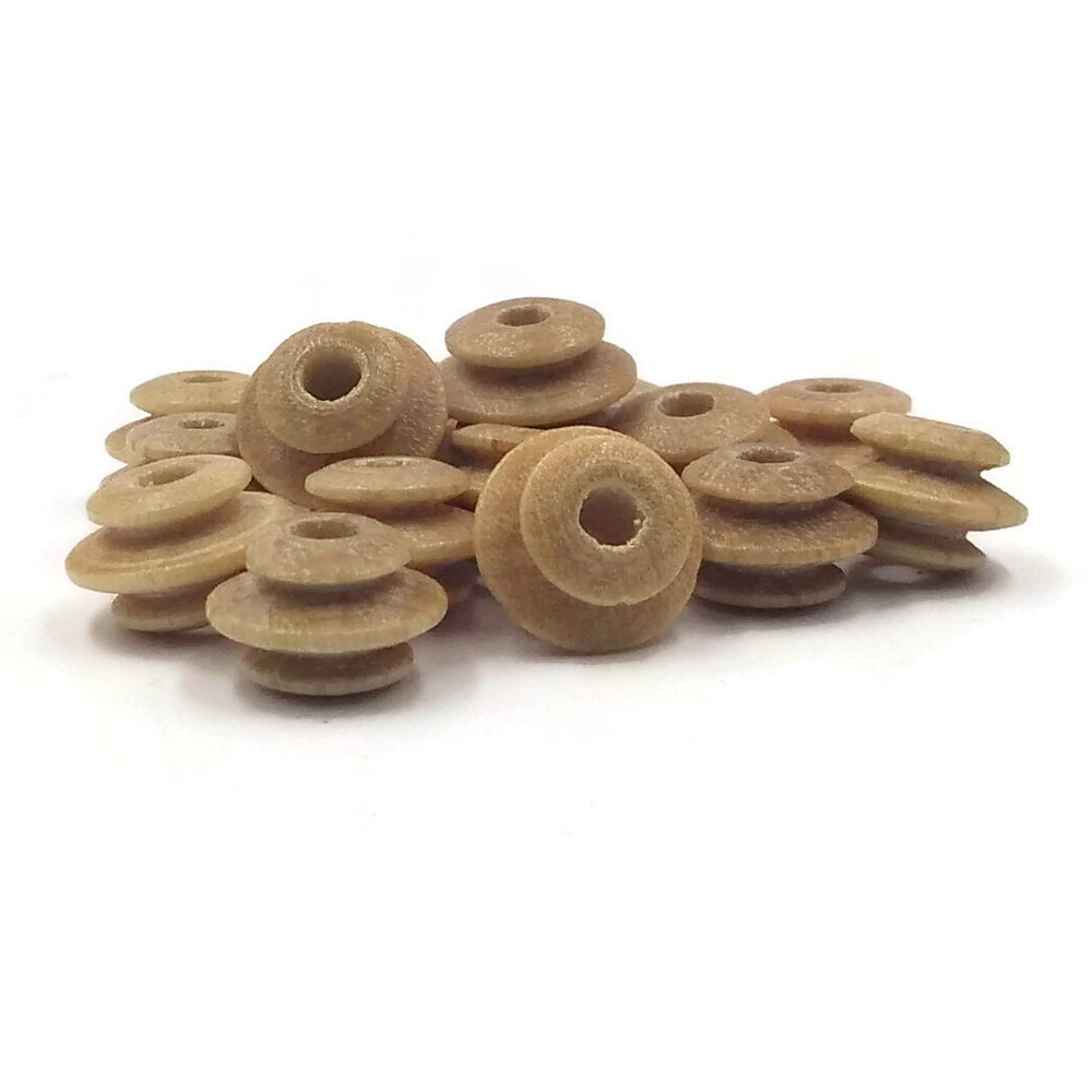 9x6mm - Wooden round spiral beads
