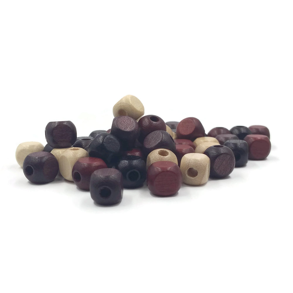 10 mm - Wooden dice beads