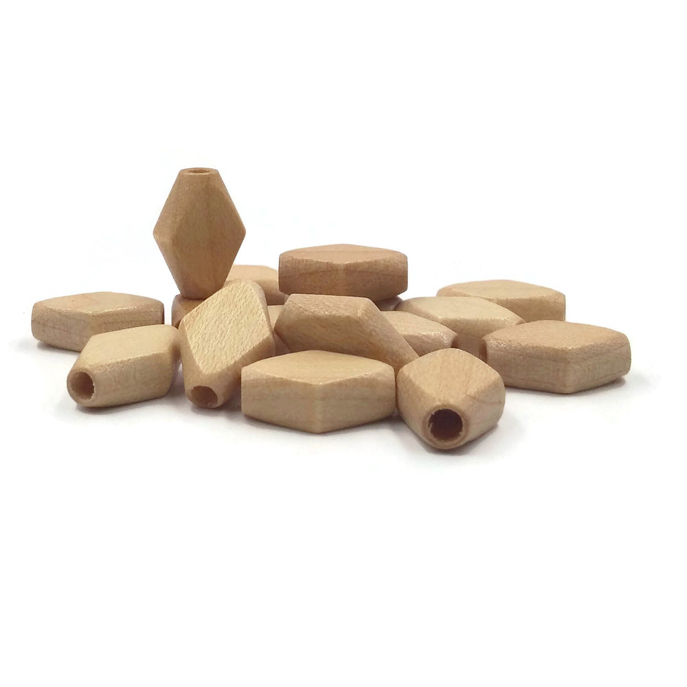 10x15 mm - Wooden diamond beads