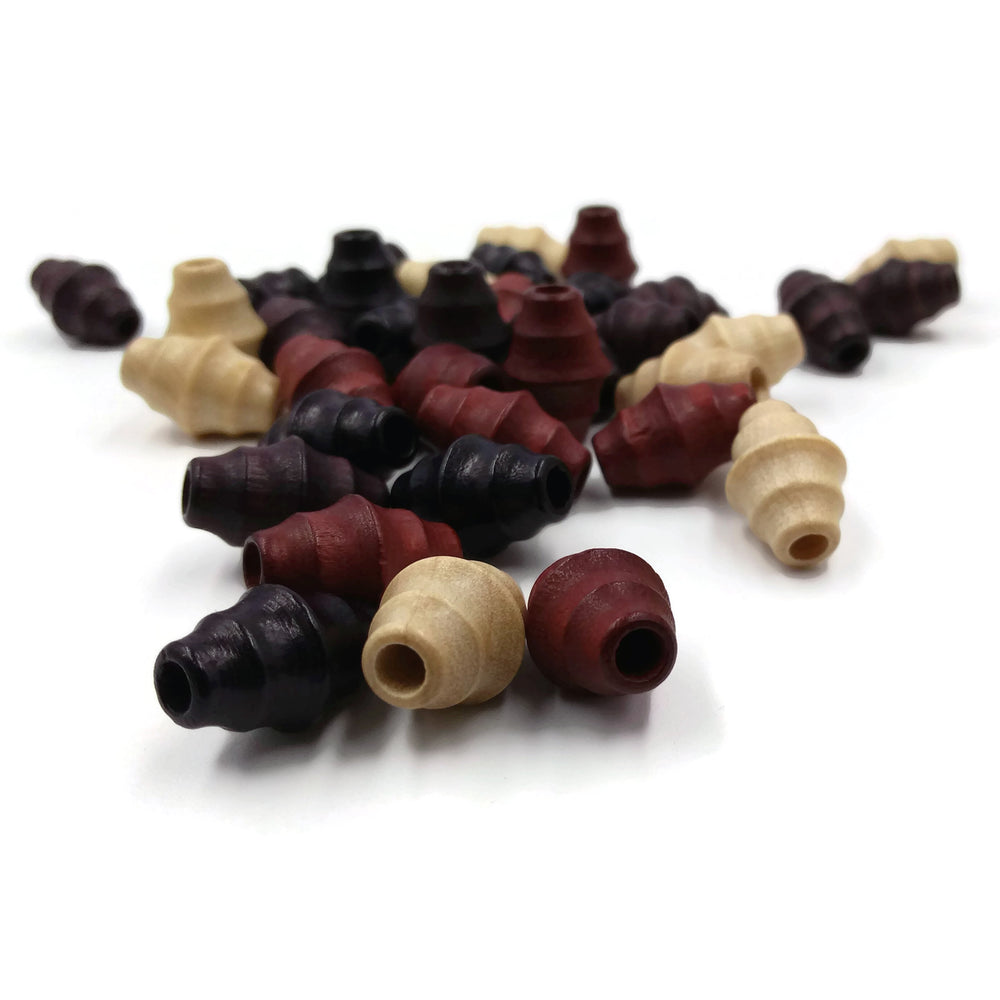 10x15 mm - Lined wooden beads