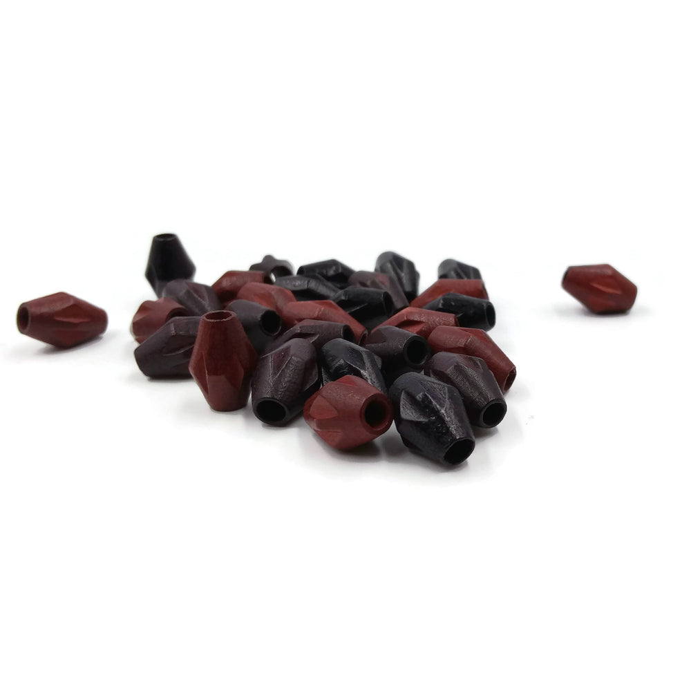 8x12 mm - Bicone Wooden Carved Beads